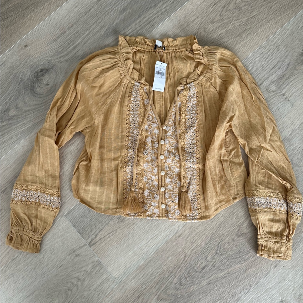 American Eagle Outfitters Mustard Blouse